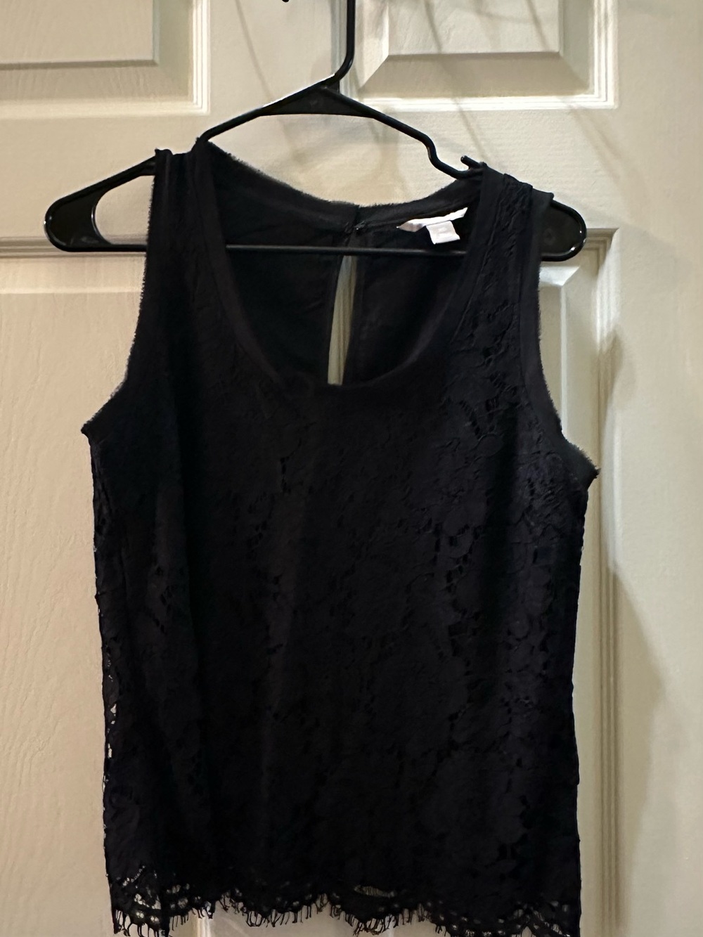 Banana Republic Black Lace Trim Shell